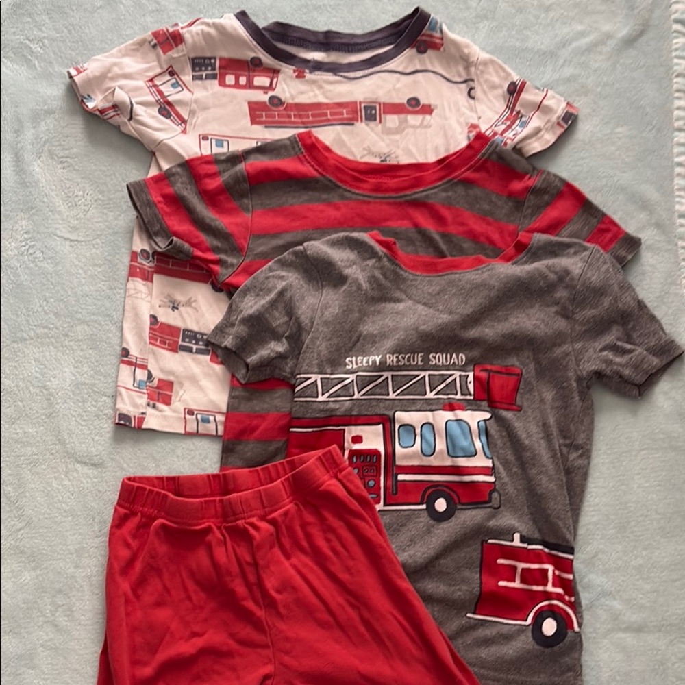 Fire Truck Themed Kids Pajamas Set